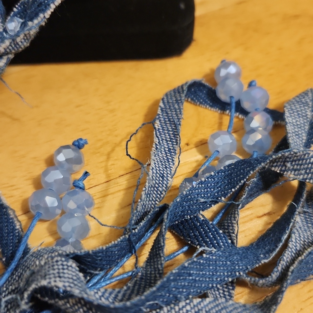 Cato Blue Textured Necklace - Picture 3 of 5